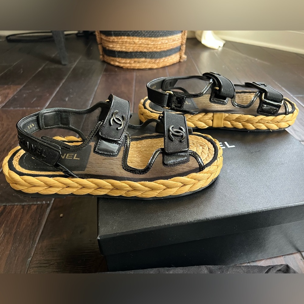 Chanel Dad Mesh Raffia Patent calfskin 38.5